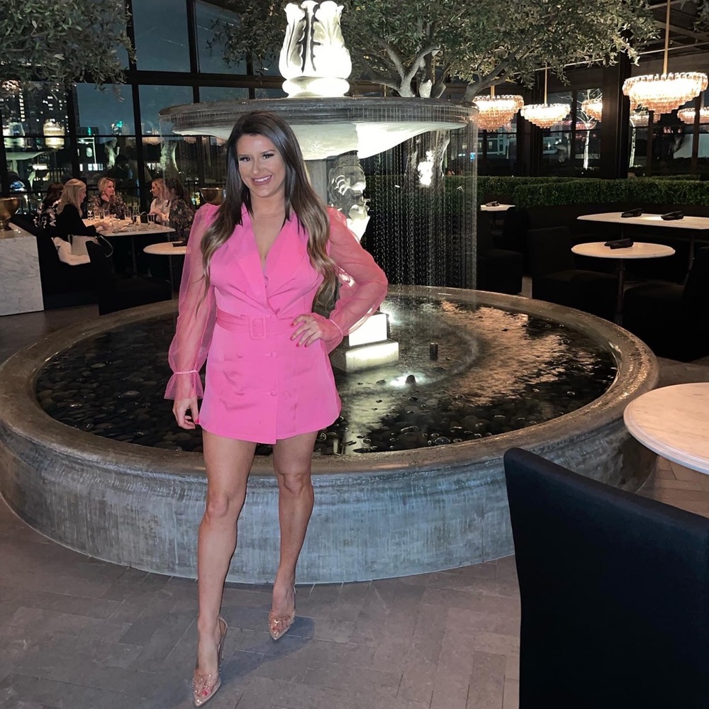 Pink button down dress